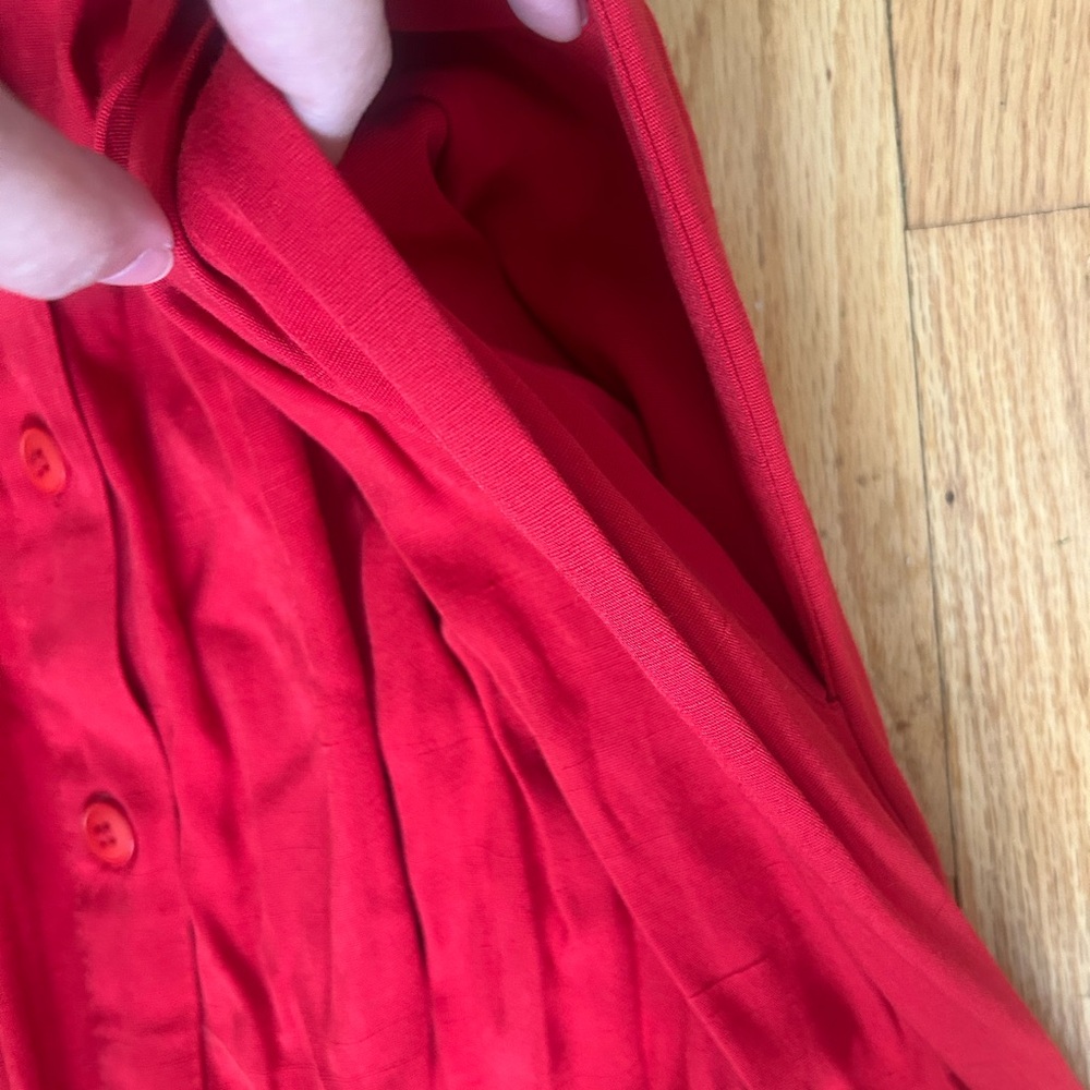 Vintage Red Stretchy Waist Skirt w/ Belt Loops and Pockets By Briggs Petite - Picture 6 of 6